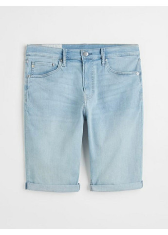 Чоловічі джинсові шорти Slim fit (55983) W30 Блакитні H&M (259637710)