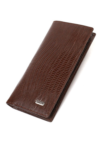 Фактурный мужской вертикальный бумажник без застежки из натуральной кожи с тиснением 21903 Коричневый Canpellini (259873983)