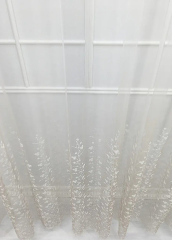 Готовый тюль фатин с вышивкой, градиент бежевый, ширина 250 см, высота 220 см No Brand (259215323)