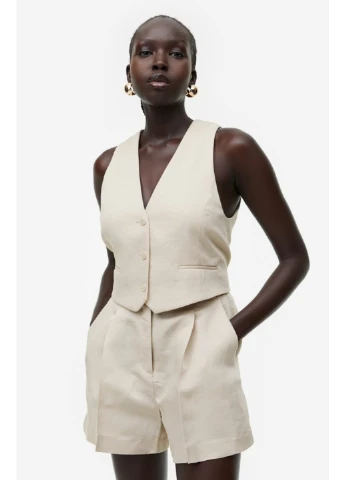 Женские шорты бермуды Н&М (55797) M Светло-бежевые H&M (258744225)
