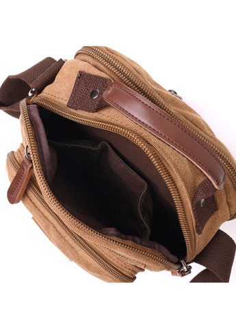 Відмінна вертикальна сумка для чоловіків із текстилю 22236 Коричневий Vintage (267948753)