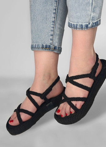 Повседневные сандали женские текстильные черные Charmia без застежки