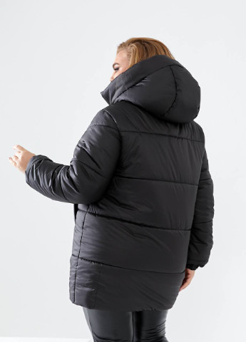 Черная зимняя стеганая куртка Garna