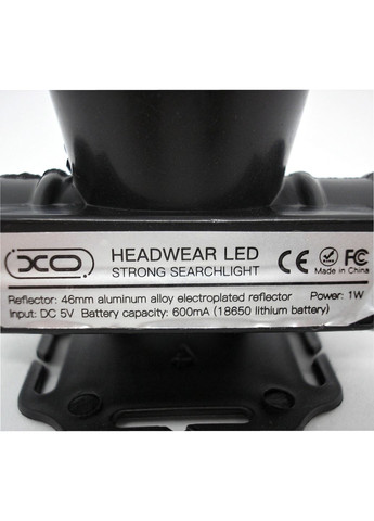 Ліхтарик на акумуляторі USB ЮСБ 600 mAh ліхтар потужний налобний на голову рефлектор 46 мм 3 режими YH01 LED XO (260661291)