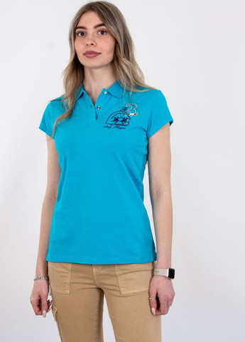 Голубой женская футболка-поло La Martina