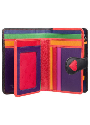 Шкіряний жіночий гаманець Crush c RFID (Black-Multi Love) Visconti (261853519)