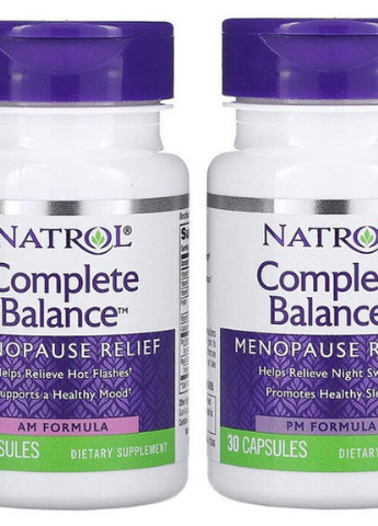 Complete Balance, Menopause Relief, AM/PM, Two Bottles 30 Capsules Each NTL-03001 Natrol (256720763)