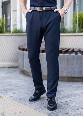 Темно-синие демисезонные классические брюки Pobedov