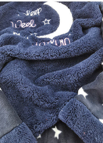Темно-синя зимня тепла флісова піжама домашній костюм лонгслив + брюки Le'Maries