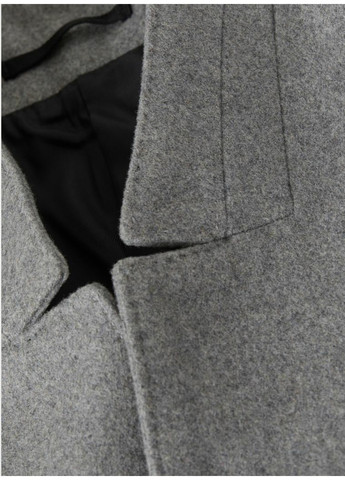 Сіре демісезонне Чоловіче вовняне пальто Н&М (56428) L Сіре H&M