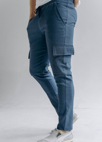 Синие джинсовые демисезонные прямые брюки Let's Shop