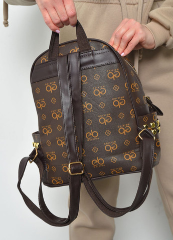 Рюкзак жіночий з принтом коричневого кольору Let's Shop (271518681)
