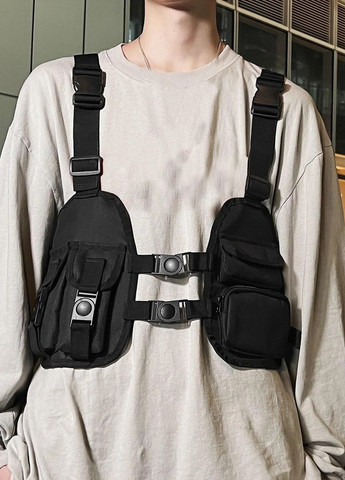 Нагрудная сумка 8005 TOYU BAG бронежилет черная No Brand (276457675)