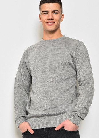 Сірий демісезонний светр чоловічий сірого кольору пуловер Let's Shop