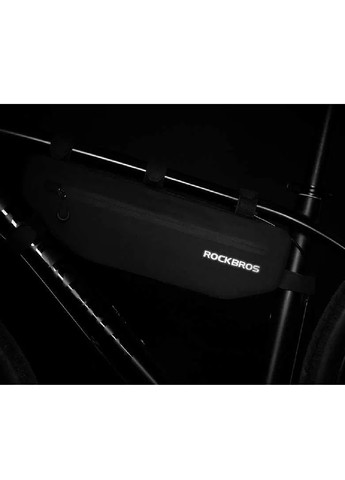 Велосипедная сумка велосумка водонепроницаемая компактная для крепления под раму 40х6х12,5 см (475031-Prob) Черная Unbranded (260816494)