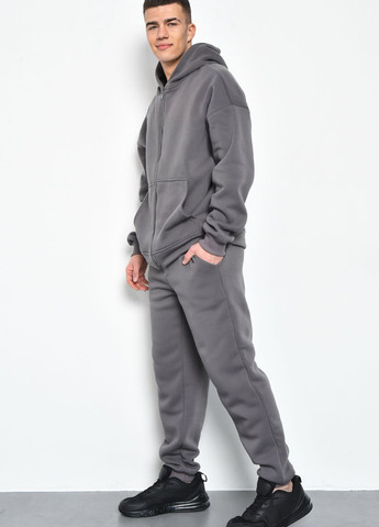 Серый зимний спортивный костюм мужской на флисе серого цвета брючный Let's Shop