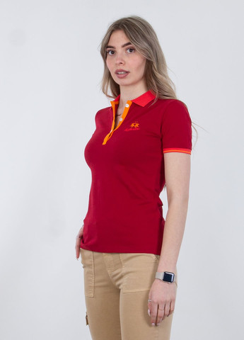 Красная женская футболка-поло La Martina
