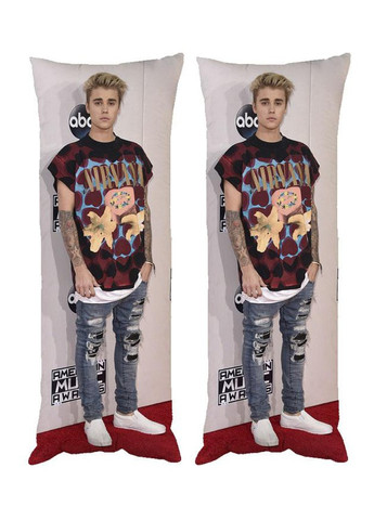 Подушка дакимакура Justin Bieber Джастин Бибер декоративная ростовая подушка для обнимания 40*100 No Brand (258991418)