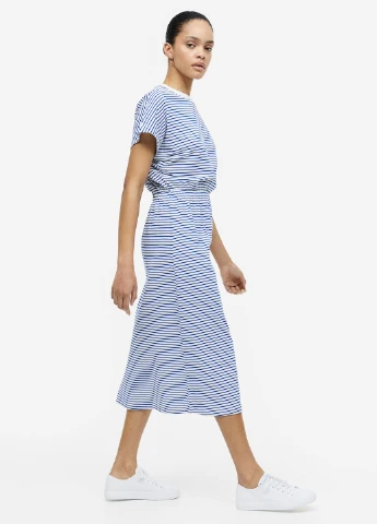 Білий повсякденний плаття, сукня H&M в смужку
