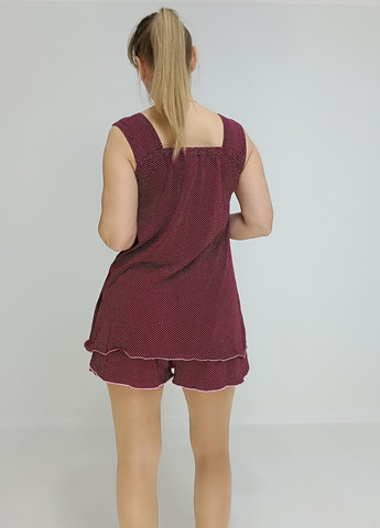 Темно-вишневая пижама женская трикотажная 60 темная вишня triko (64351854-8) No Brand