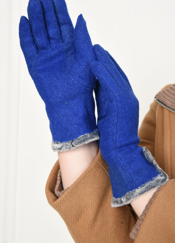 Перчатки женские текстильные синего цвета Let's Shop (256699596)