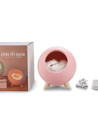 Нічник Сплячий кіт у будиночку SCH01 Pink із сенсорною кнопкою UFT sch01pink (260264539)