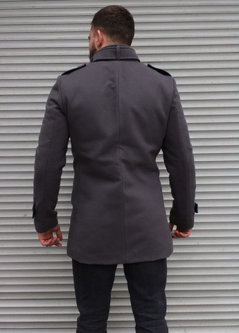 Темно-серое демисезонное Стильное демисезонное кэжуал пальто Vakko