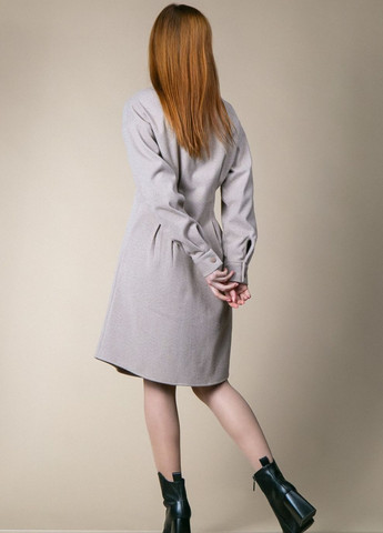 Сіро-коричнева ділова, повсякденний, кежуал плаття-сорочка на кнопках сорочка CHICLY меланжева