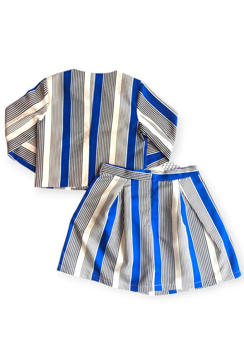 Синій демісезонний костюм для дівчинки жакет+ спідниця tf15174-tf15164 спідничний To Be Too