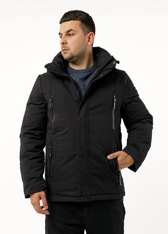 Черная демисезонная мужская короткая куртка цвет черный цб-00220367 K.F.G.L.