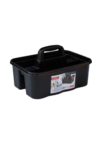 Органайзер контейнер пластиковий переносний з ручкою для мийних засобів інструментів 25х35х13 см (475591-Prob) Чорний Unbranded (269002743)