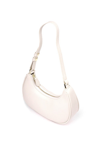 Стильная женская сумка-хобо из натуральной гладкой кожи 21287 Молочная Vintage (258267817)