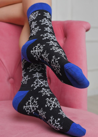 Шкарпетки жіночі новорічні чорного кольору розмір 36-40 Let's Shop (273176810)