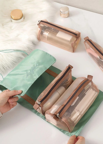 Сумка косметичка складная со съемными пеналами органайзер для косметики и принадлежностей 53х22 см (474253-Prob) Зеленая Unbranded (257907503)