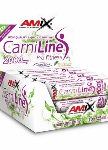 Жироспалювач CarniLine 2000 ampulla 10 pcs BOX (Blood orange) Amix Nutrition (276593979)