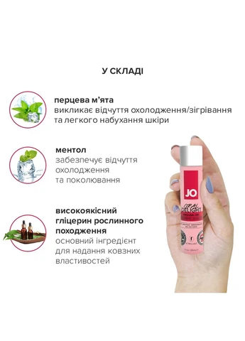 Гель для оральных ласк Oral Delight - Strawberry Sensation (30 мл), эффект холод-тепло System JO (266554663)
