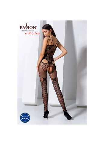 Черный ажурный бодистокинг с интимными вырезами bs076 Passion