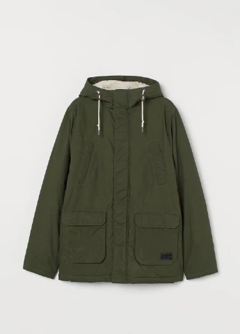 Оливковая (хаки) куртка зима,хакі-зелений, divided H&M