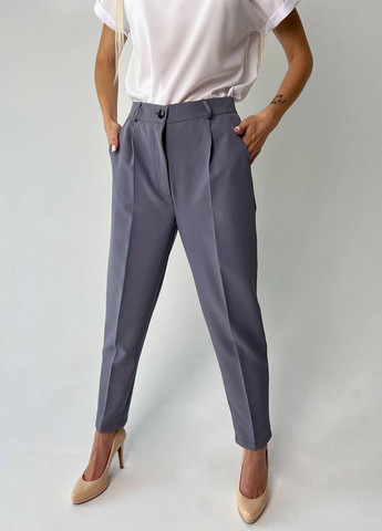 Серые классические, повседневный демисезонные укороченные, классические, зауженные брюки Fashion Girl