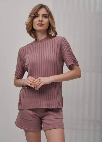 Костюм футболка шорти бавовна пудра No Brand (258358922)