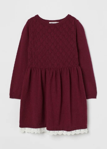 Бордова сукня демісезон,бордовий-білий, H&M (260737881)