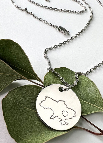 Срібний кулон символ України на ланцюжку «З Україною в серці» родований Family Tree Jewelry Line (266903767)