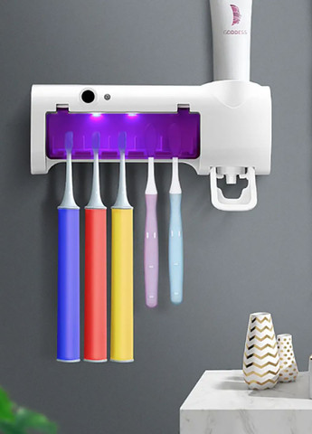Стерилизатор держатель для зубных щеток на 5 секций с дозатором Multi-function Toothbrush Sterilizer UV Yu Xin (277598440)