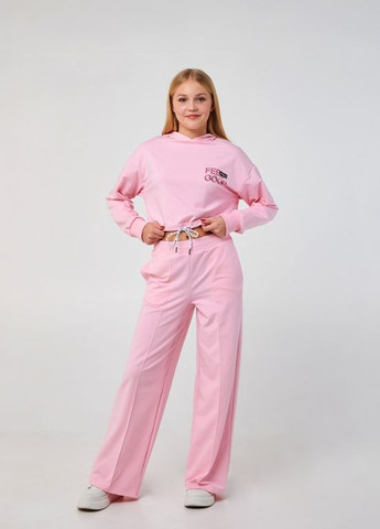 Розовый детский костюм (свитшот+брюки) | 95% хлопок | демисезон |146, 152, 158, 164 | современный и стильный розовый Smil