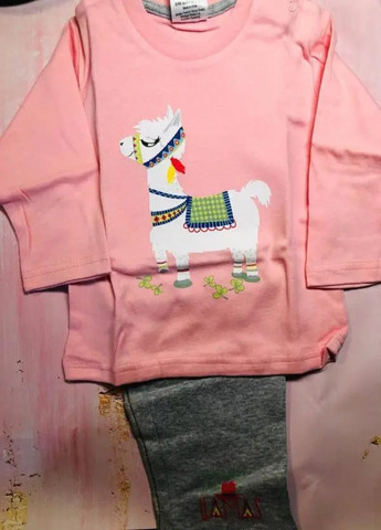 Розовая пижама на девочку "лама" 86/92 размер J-Line