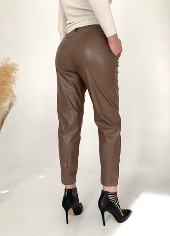 Кофейные классические демисезонные укороченные, классические, прямые, зауженные брюки Jolie