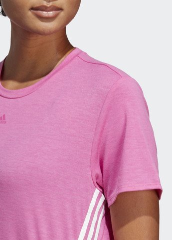 Розовая всесезон футболка train icons 3-stripes adidas