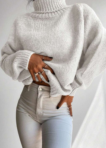 Білий теплий светр з вільною горловиною білий You Best