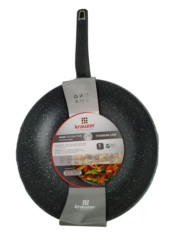 Сковородка wok 28 см Titanium Line гранитный черный алюминий арт. 78108 Krauzer (260618366)