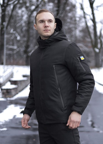 Чорна зимня куртка winter jacket motive зима чорний Pobedov